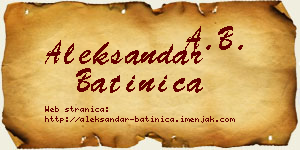 Aleksandar Batinica vizit kartica